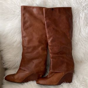 Steve Madden Maryn wedge boots cognac size 9